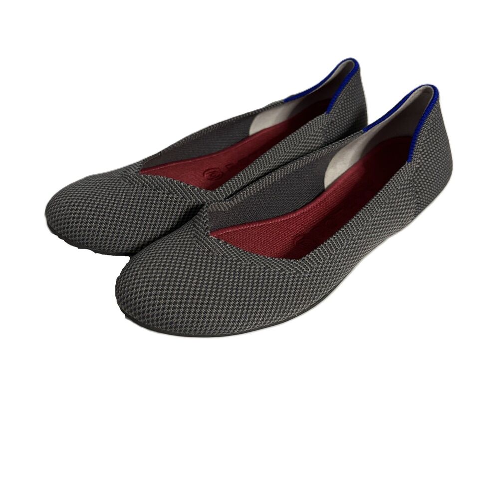 Rothy's The Loafer Women Flat Knitted Round Toe Casual Slip On Shoes Gray Size 7